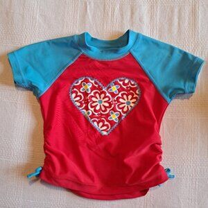 Hanna Andersson girls heart swim rashguard size 18-24 months